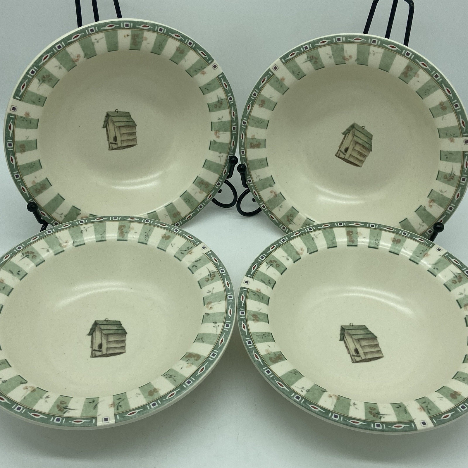 Pfaltzgraff Naturewood Deep Rimmed Soup Cereal Bowls 7 1/4"  Set Of 4