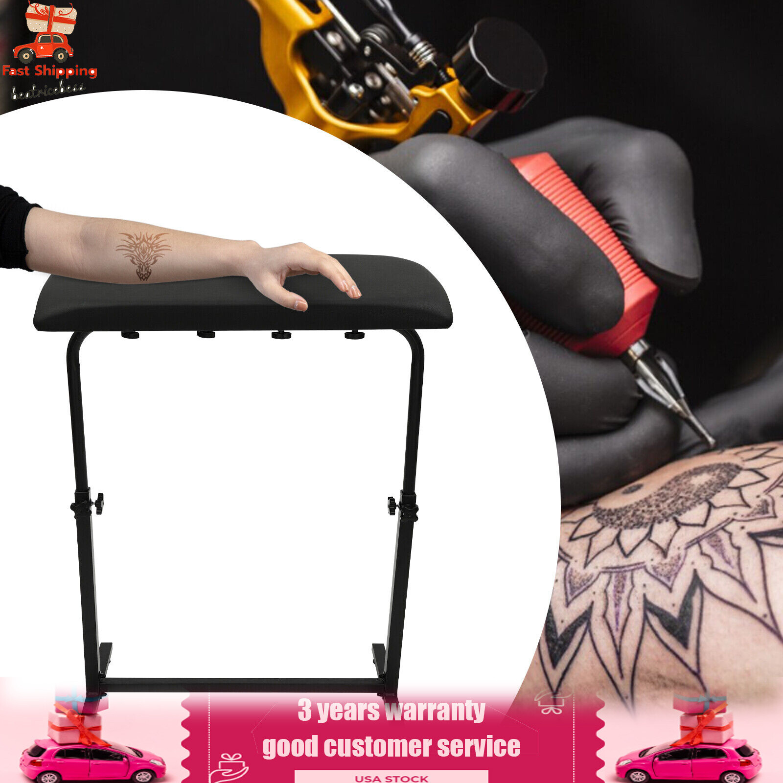 Armrest Stand Arm Rest Bracket Armrest Leg Wrist Holder Height Adjustable 80kg