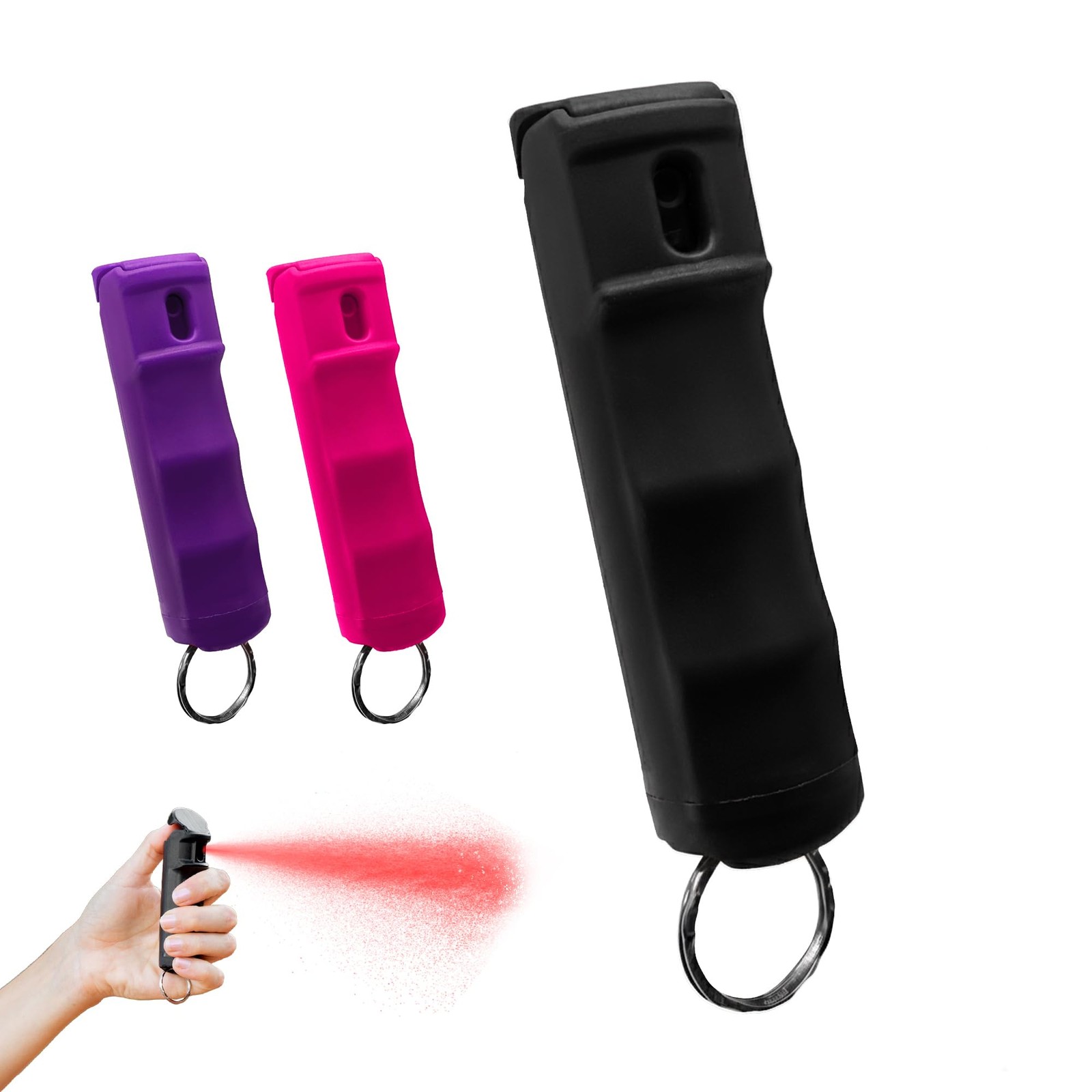 Fliptop Hardshell Pepper Spray, 12ft Range, UV Dye Identifier, Police Strengt...