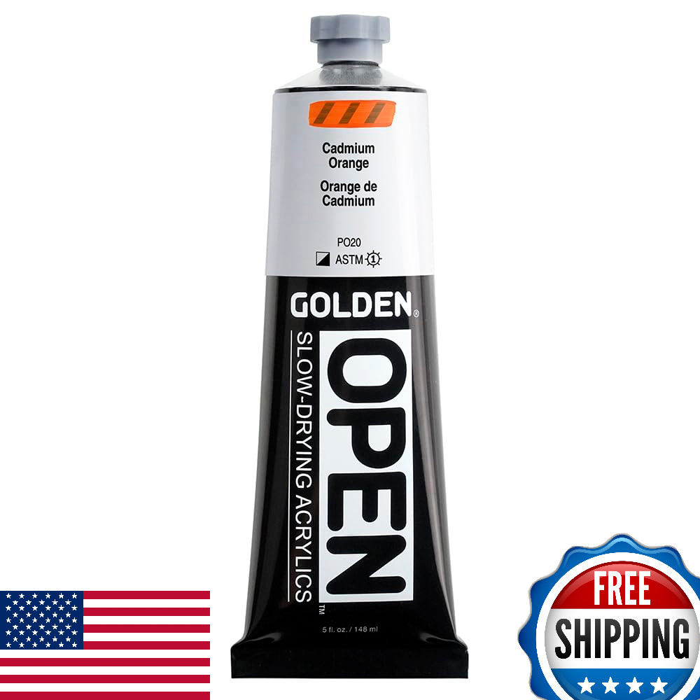 Golden OPEN Slow-Drying Acrylics Cad Orange 5oz Professional Paint