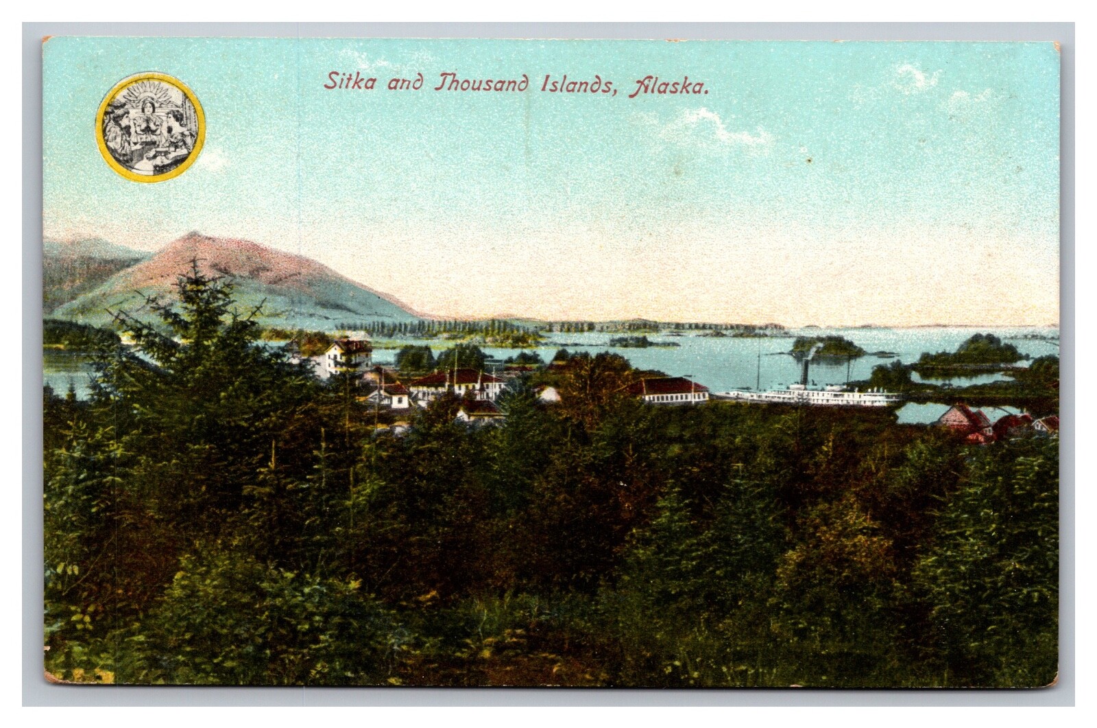 Sitka & Thousand Islands AK Alaska Aerial View Divided Back Postcard