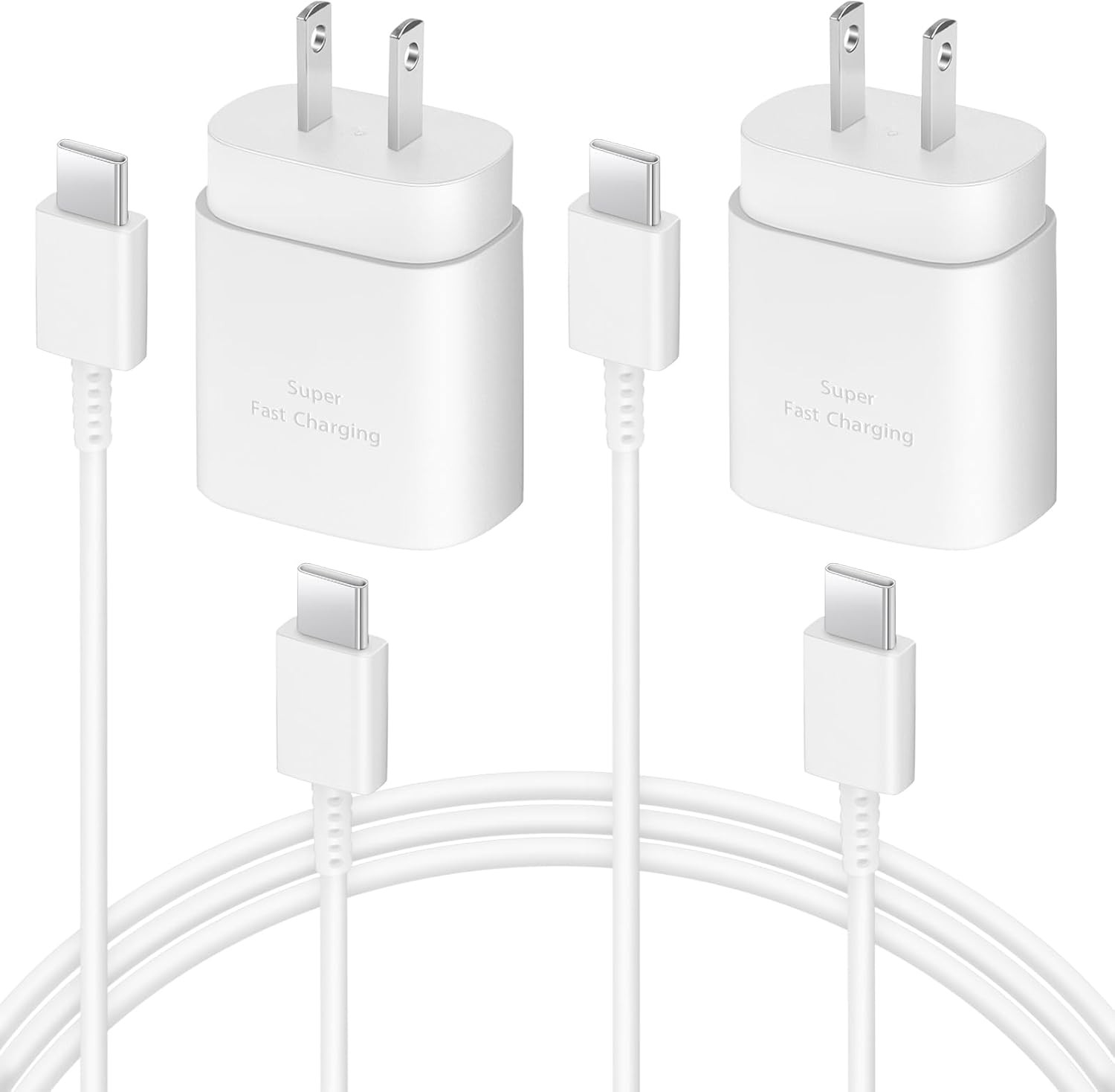 2 Pack 25W USB-C Fast Charger Adapter for iPhone 16 15, 6FT Cable