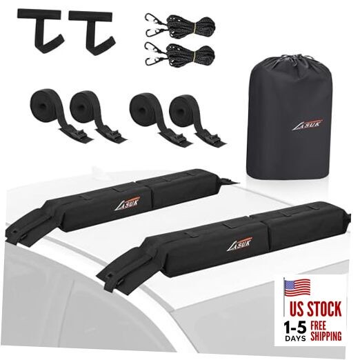 Universal Car Roof Rack, Soft Roof Rack Pads, Kayak with Tie Down Strap for 