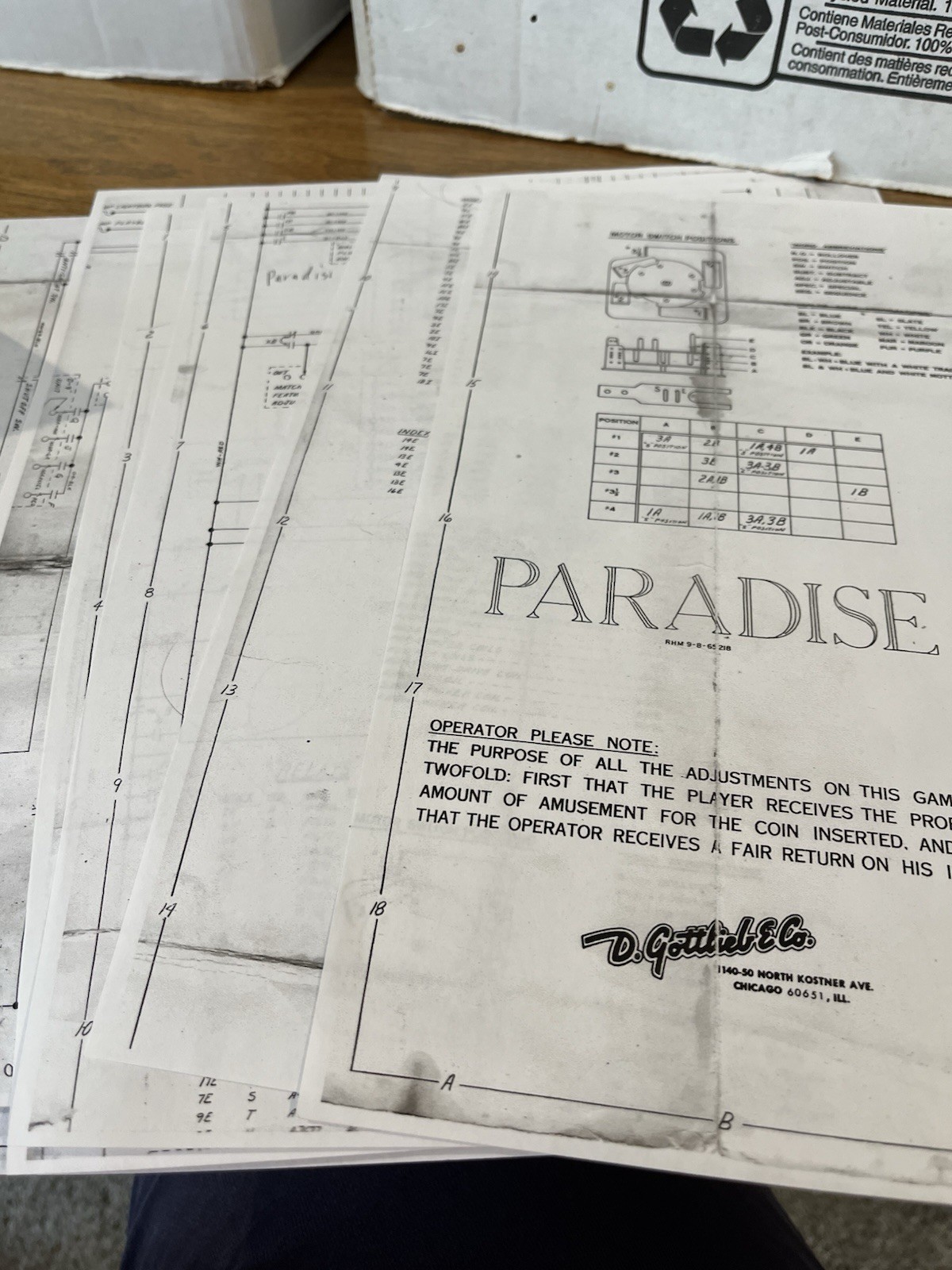 Paradise Pinball Schematic 