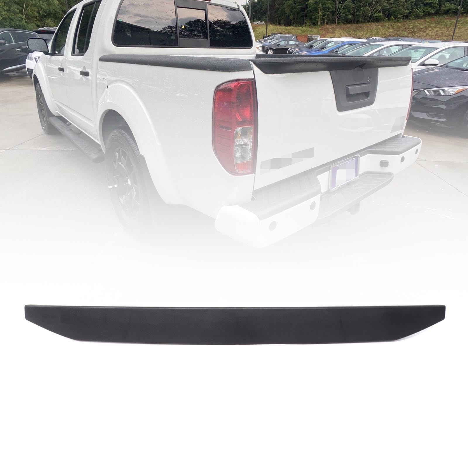 Rear Tailgate Molding Cap Spoiler Compatible with 2013-2021 Frontier Black 