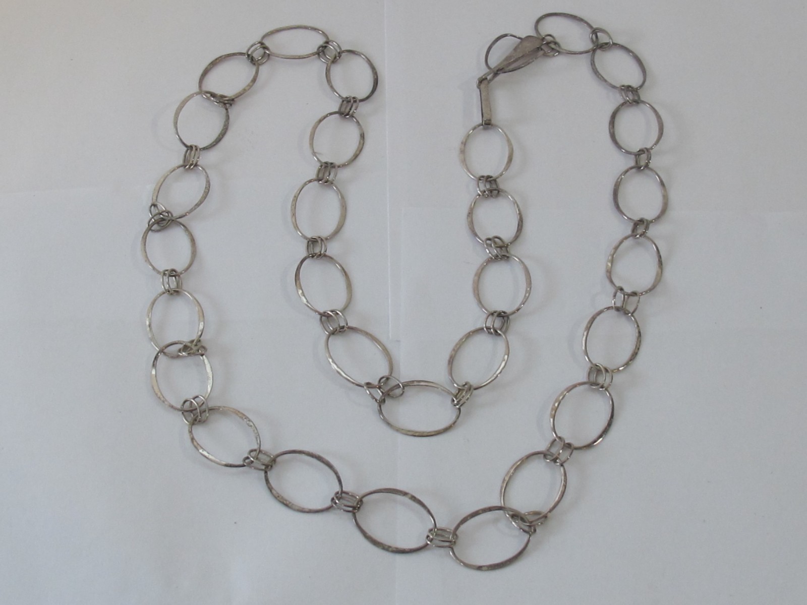 C6 Signed Sterling Silver 925 RLM Studio Oval Open Link 36" Necklace 30.3g