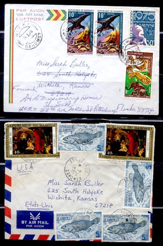 FRENCH COLONIES 4 DIFF 1970's TO USA