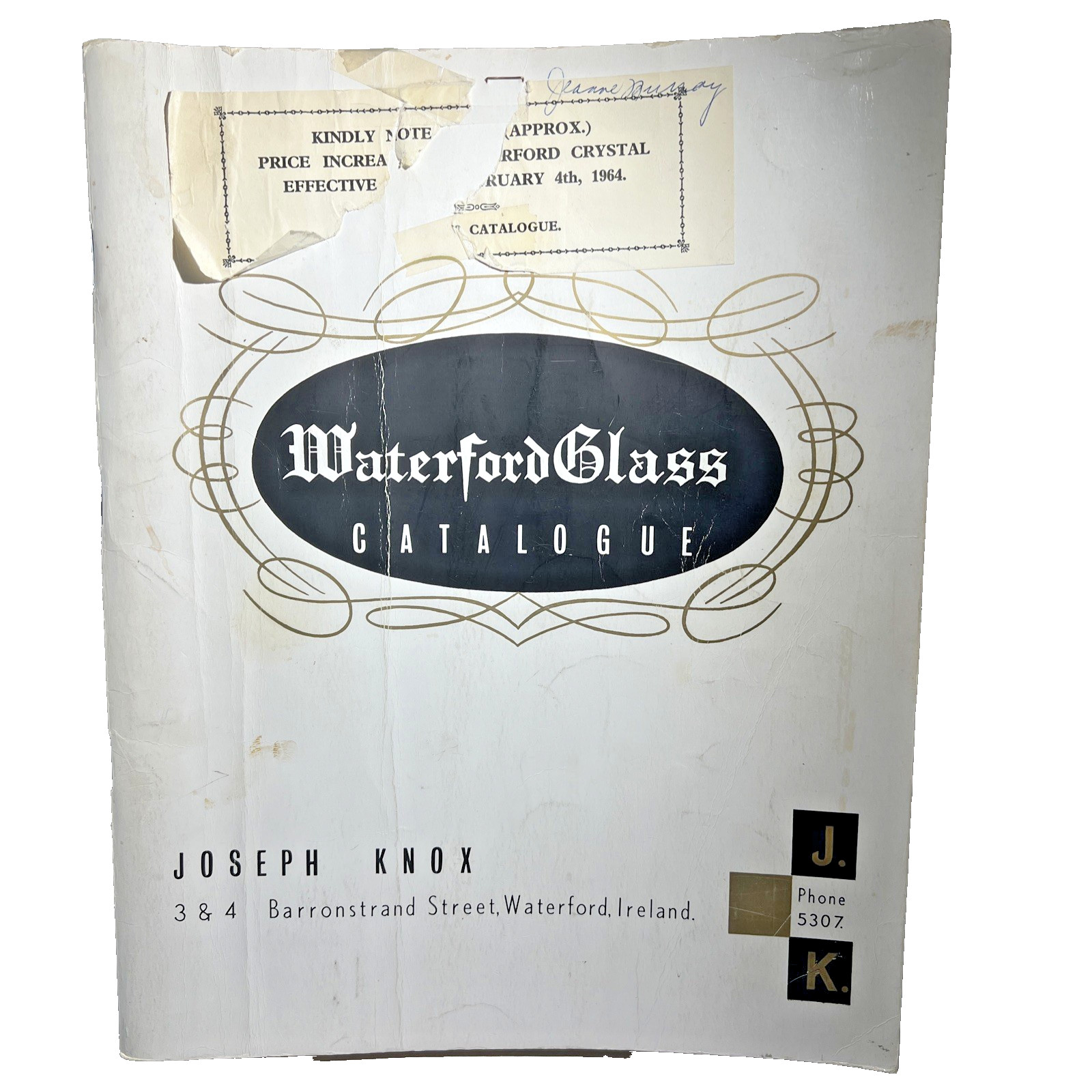 Waterford Glass Catalogue 160 Pg Paperback Book w/ 1960's Price List by J Knox