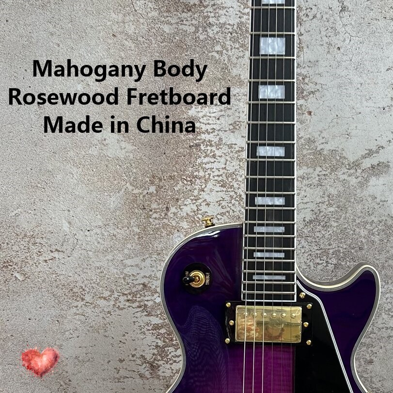 HH Pickups Electric Guitar, Mahogany Body, Purple, 22 Frets - Clearance Sale