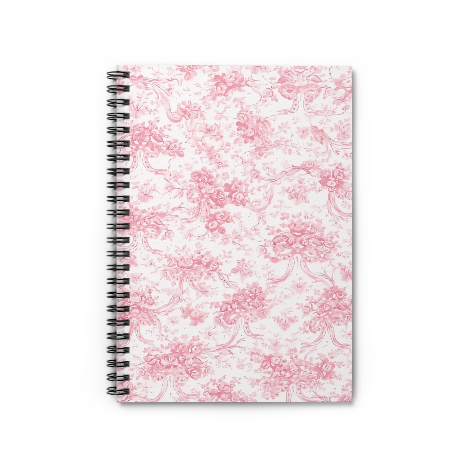 Love Shack Fancy Inspired Pink Floral Toile Notebook | Spiral Ruled Journal