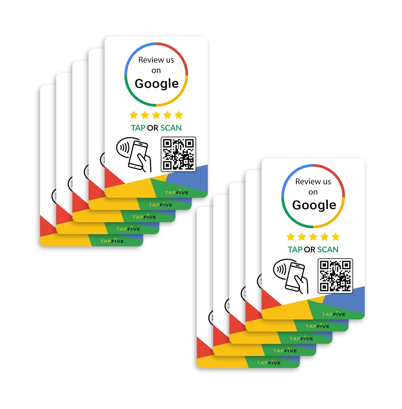 Google Review Tap Cards (10-Pack) by TapFive - Tap for Instant Reviews - All ...