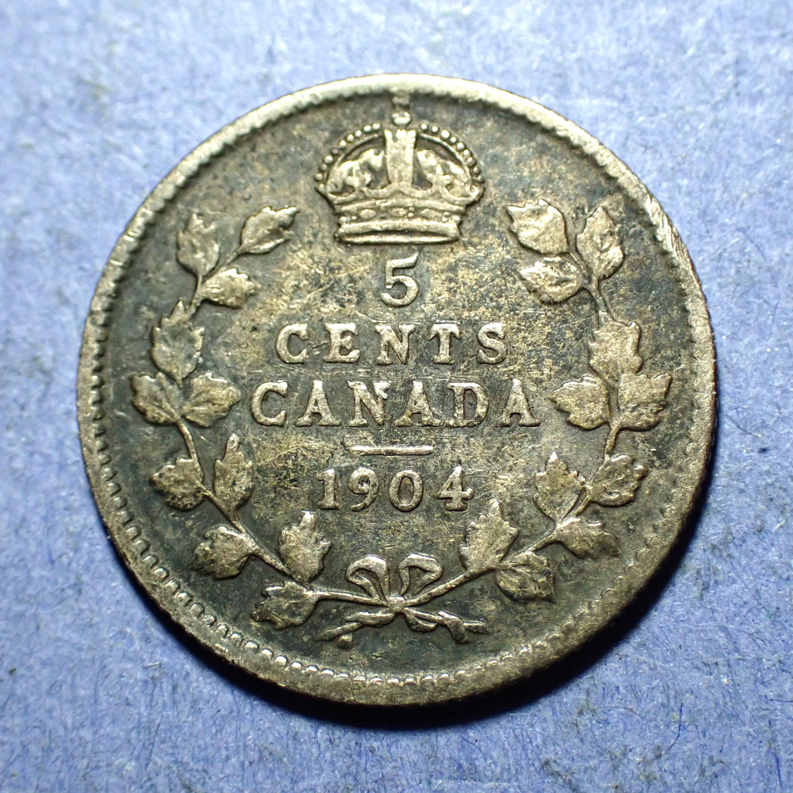 1904 Canada Five Cents Silver  Fine