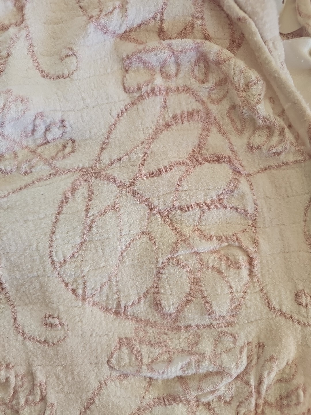 Aden Anais Baby Wrap Security Blanket White Dusty Pink Leaf Pattern