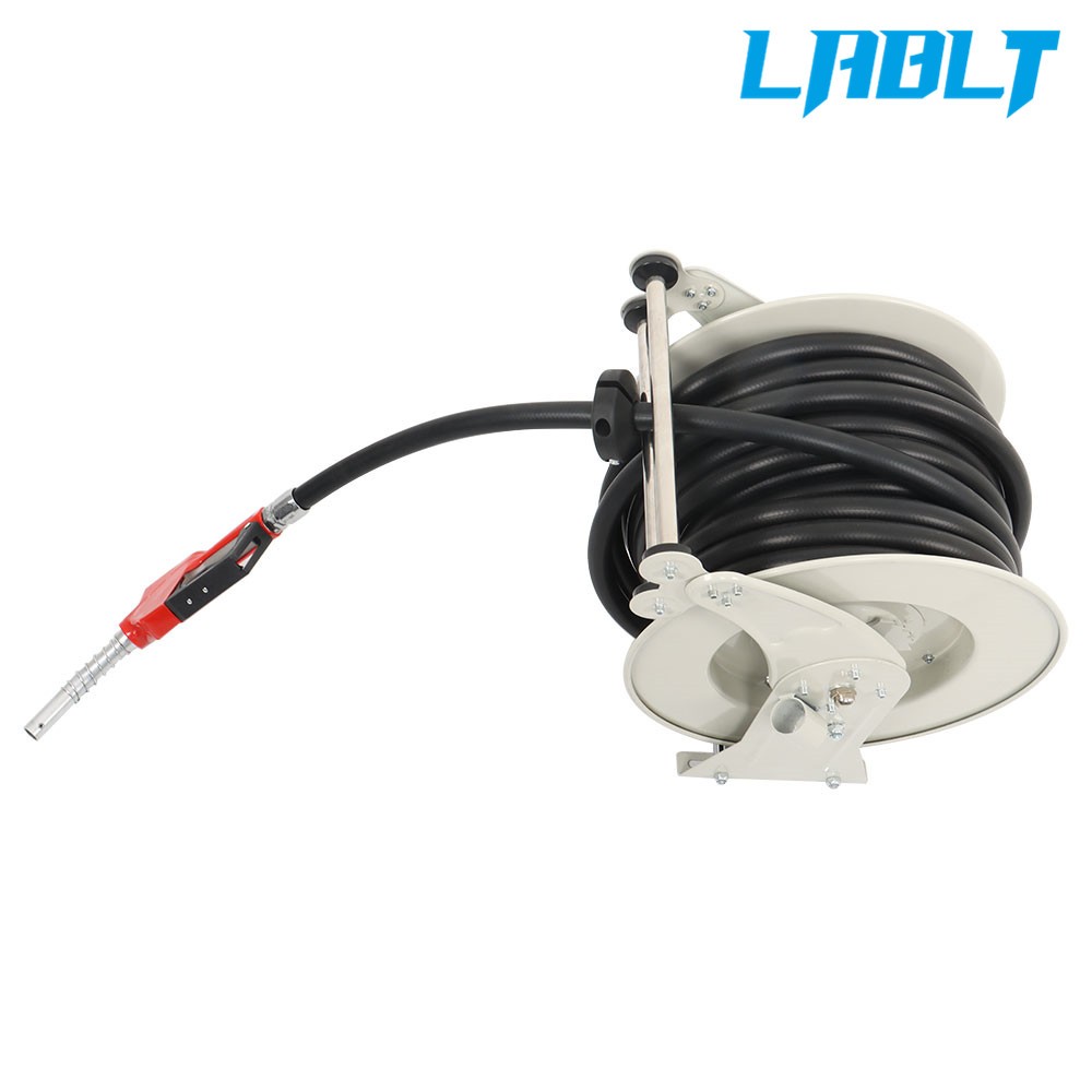 LABLT Auto Fueling Nozzle Fuel Hose Reel Retractable Diesel Hose Reel 3/4" x66'