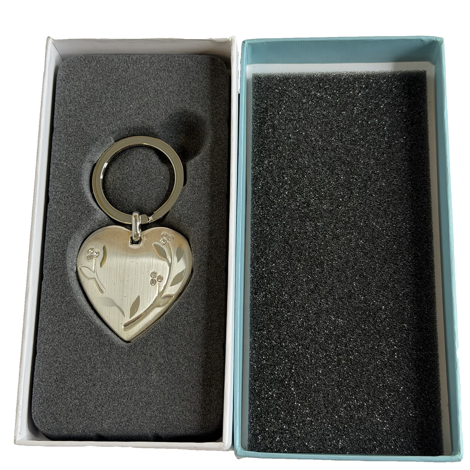 Things Remembered Silver Heart Locket Keychain Gift Brand New