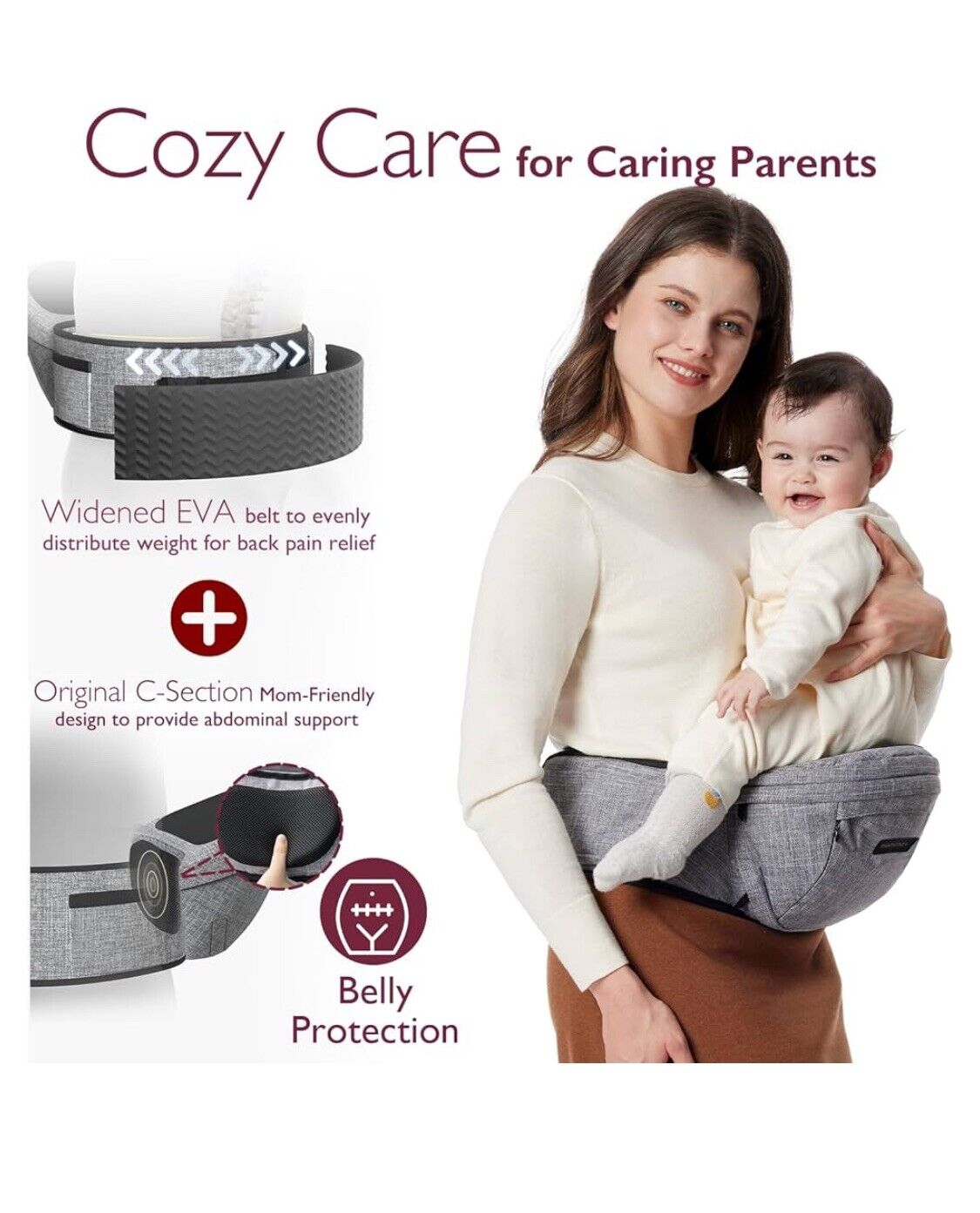 Baby Hip Carrier Ergonomic Hip Seat Carrier for 6-36 Months - Adjustable New