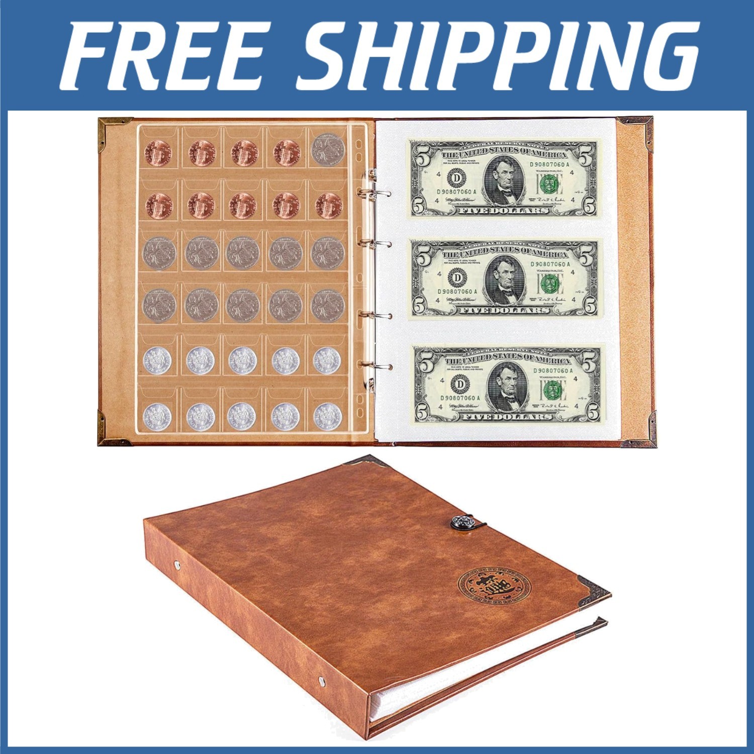 Large Capacity Coin & Currency Collection Album