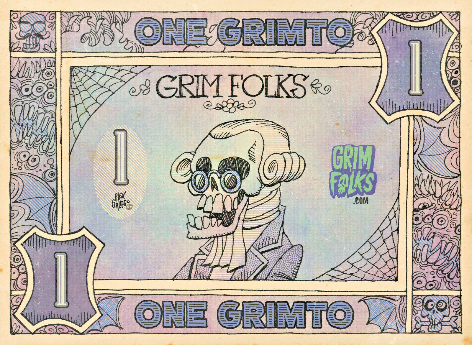 Grimto Banknote - Mr. Fizzpo Grim Folks - NFT Crypto - Affordable - Good Fun Art