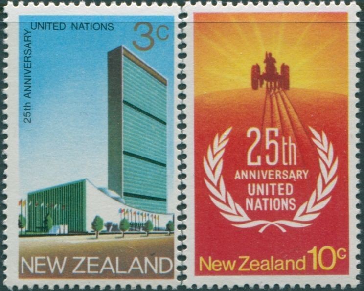 New Zealand 1970 SG938-939 United Nations set MNH
