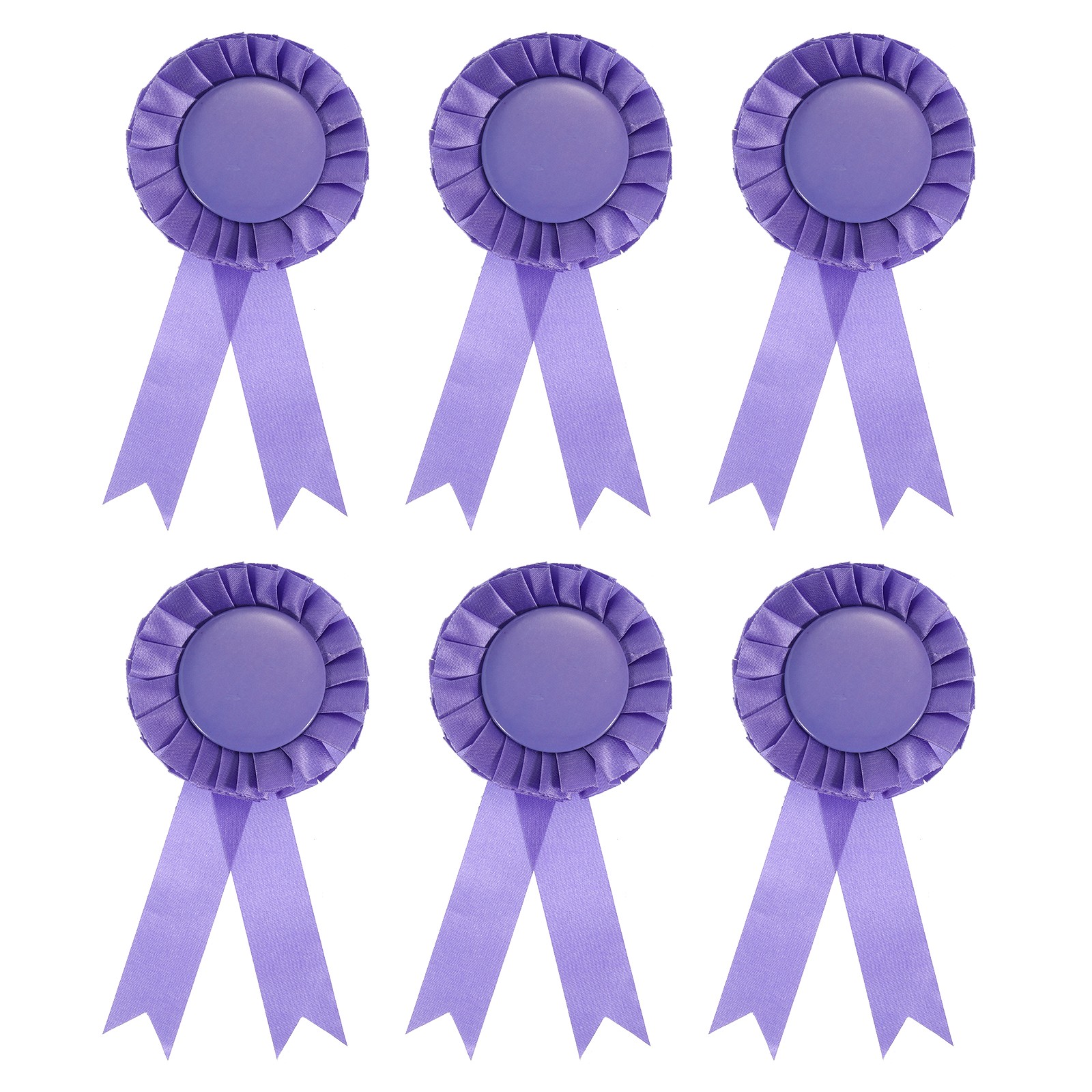 6Pcs Blank Award Ribbon,  Rosette Ribbon Prize Recognition Ribbon Purple