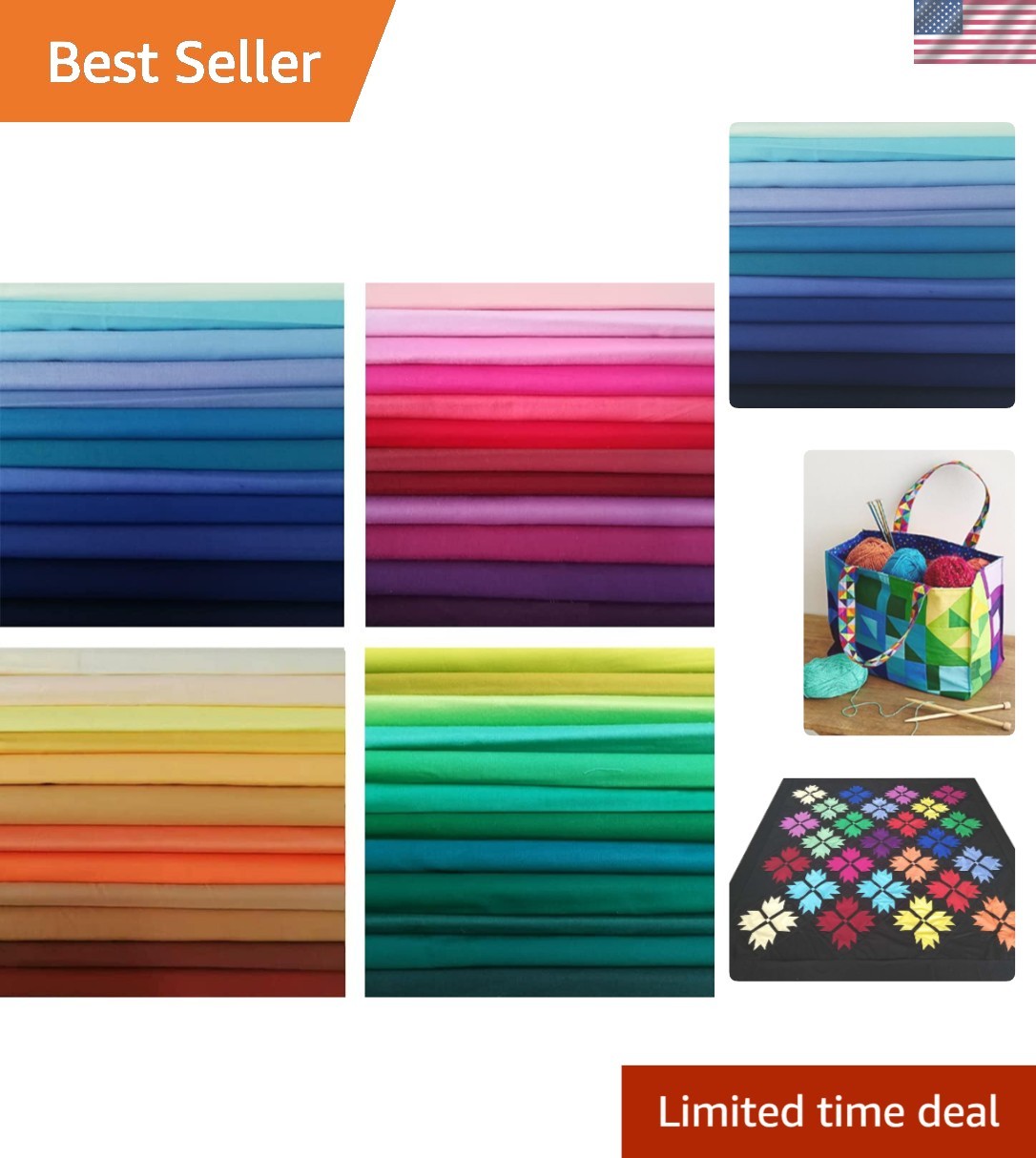 Heavenly Soft 50 PCS 12" x 12" Multi-Color Cotton Fabric Squares for Beginners