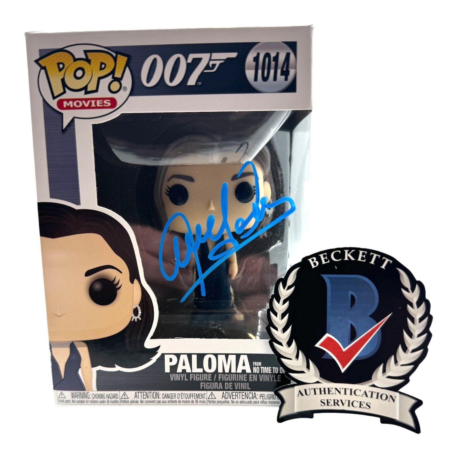 ANA DE ARMAS SIGNED AUTOGRAPH JAMES BOND FUNKO POP 1014 BECKETT BAS COA 007