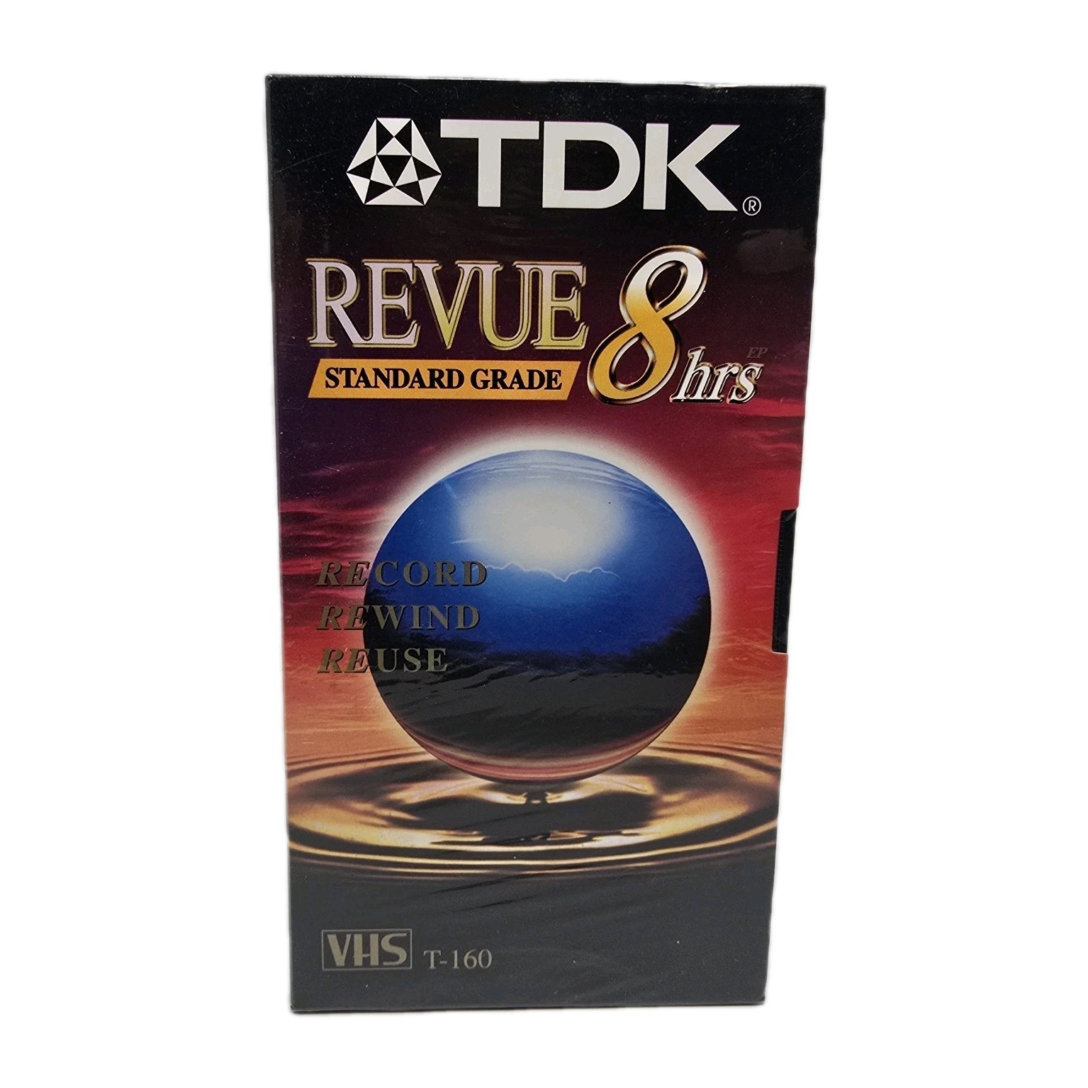 TDK Revue Standard Grade 8 Hours Record Rewind Reuse T-160 Video Cassette Tape