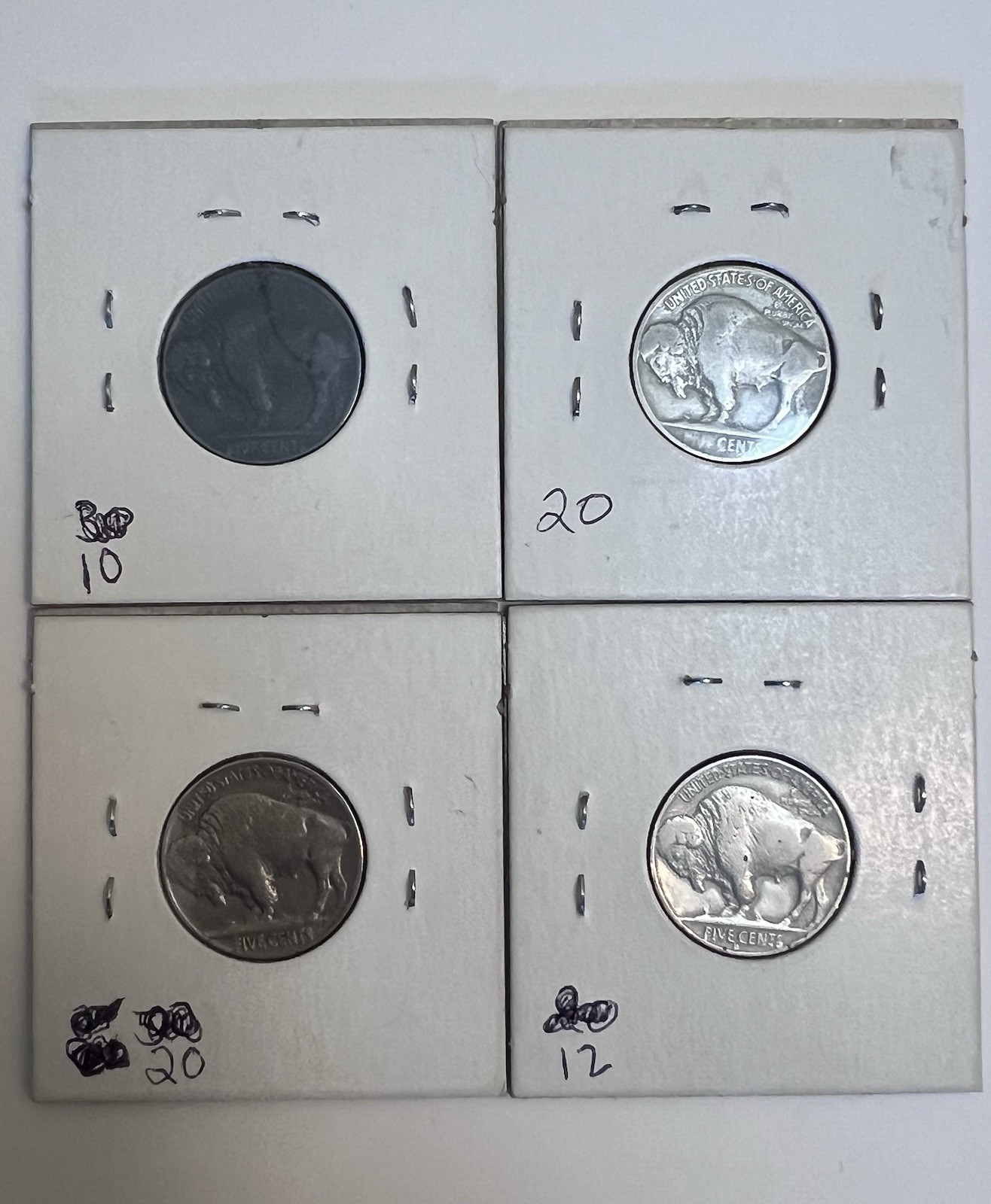 1930s Buffalo Nickel Lot 4 Indian Head Nickel 1930 1934 1936 1938-D Full Dates