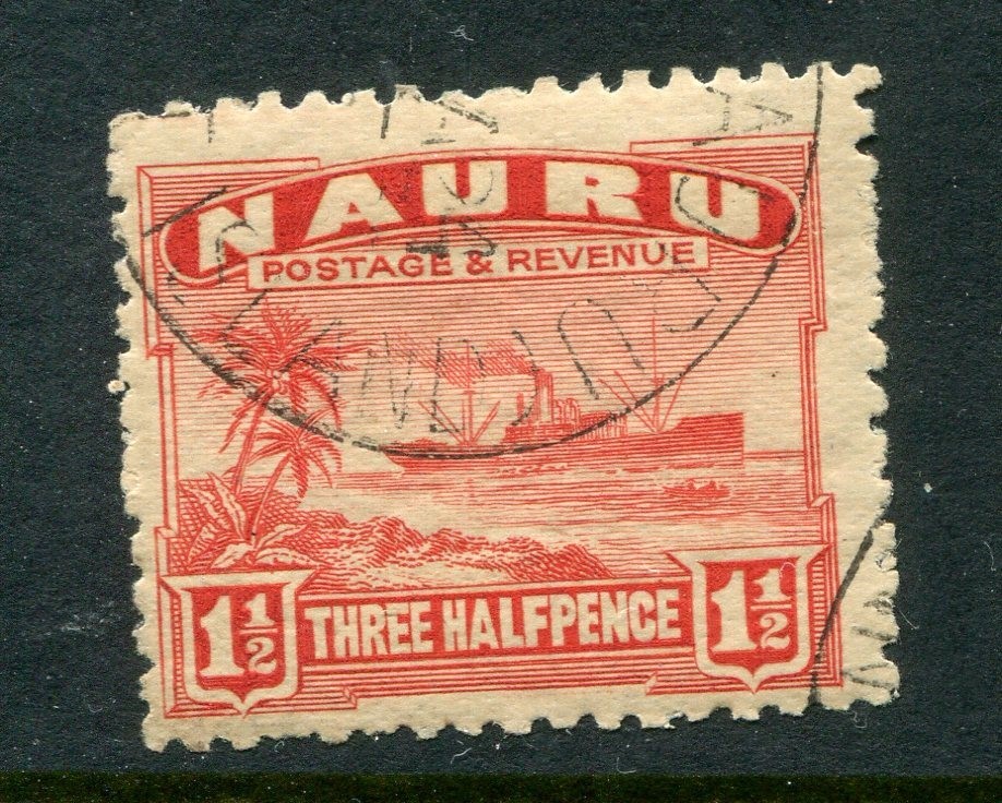 Nauru #19 Ship 1 1/2 P. [Used]