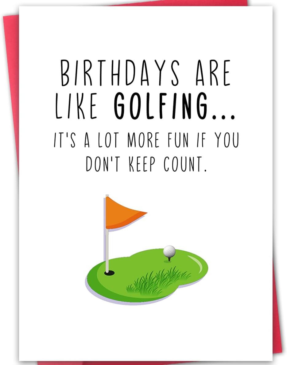 Funny Golf Birthday Card for Men Women,Happy Birthday Gift for Golfer,Golf Birth
