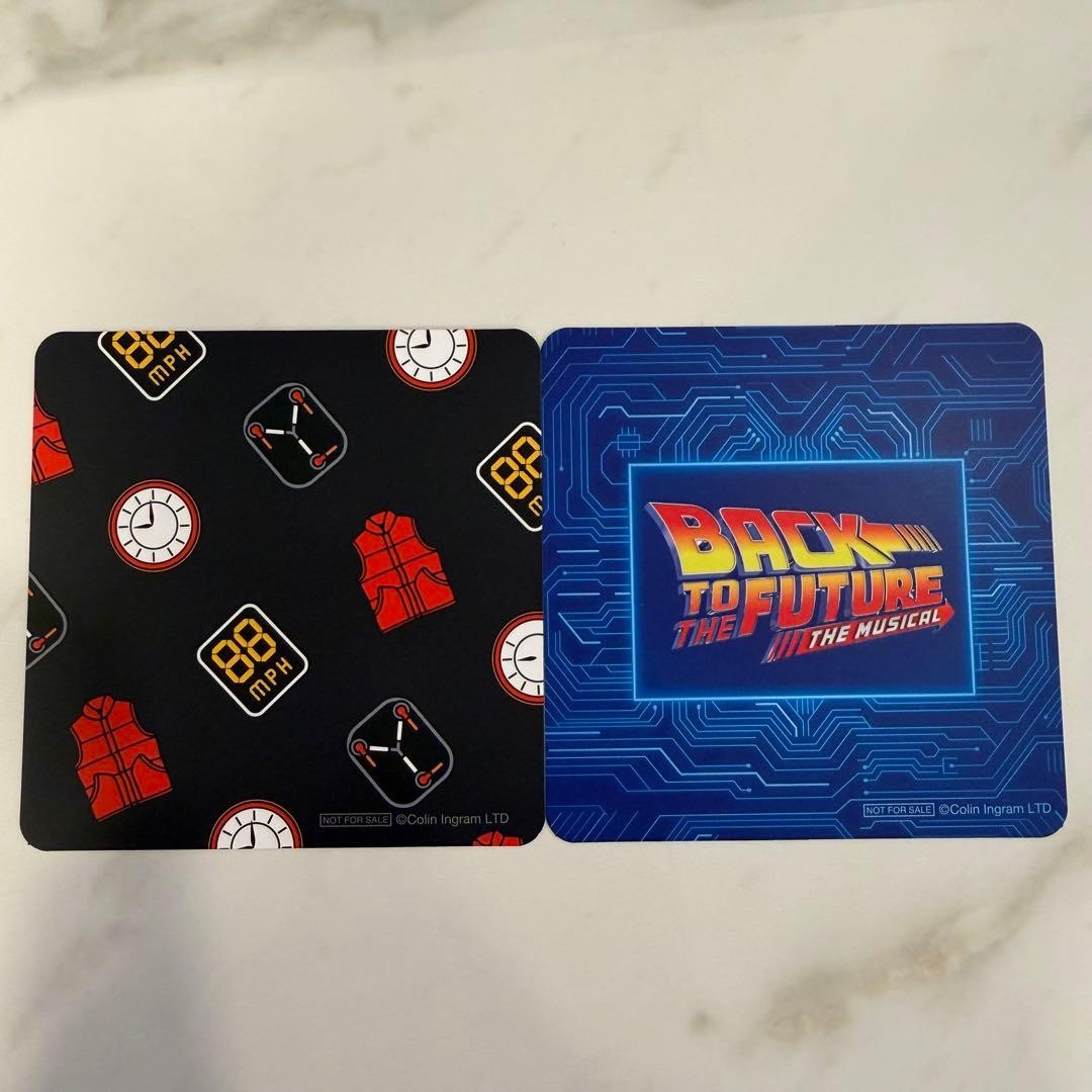 Shiki Theter Co. Back to the Future Collaboration Paper Coasters Set of 2