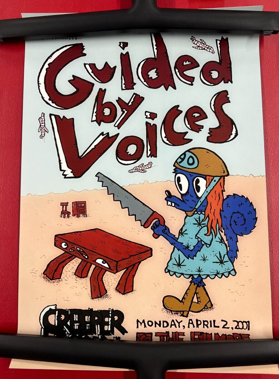 2001 Guided By Voices Concert Promo Poster 11"x17 "Creeper Lagoon" Fillmore WOW!