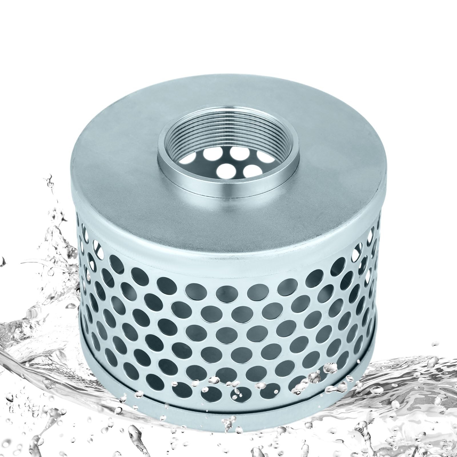 Tujoe 2 Inch Round Hole Suction Strainer Filter Carbon Steel Plated 2 