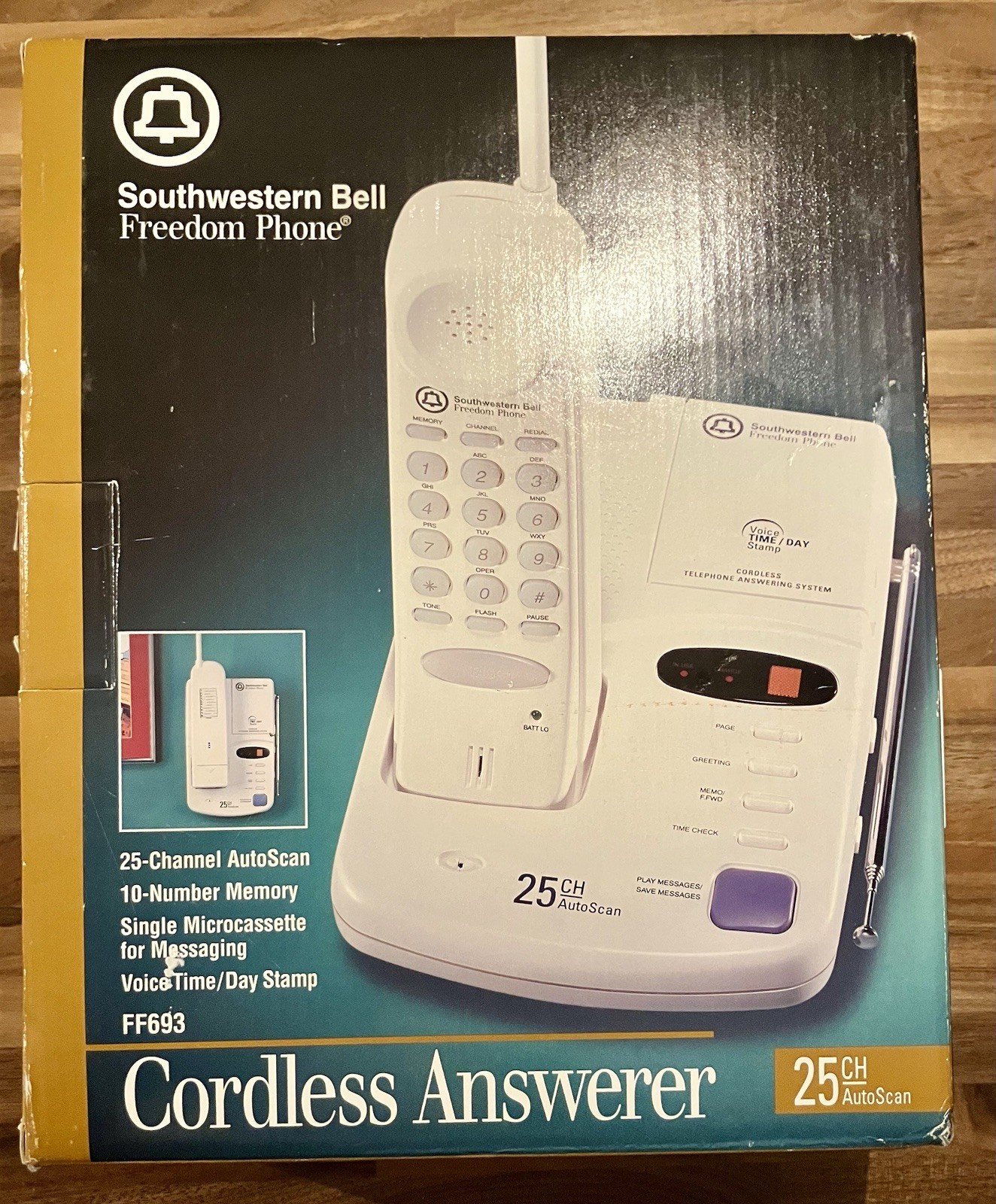 Vintage Southwestern Bell Freedom Cordless Phone FF693 Microcassette (New NOS)