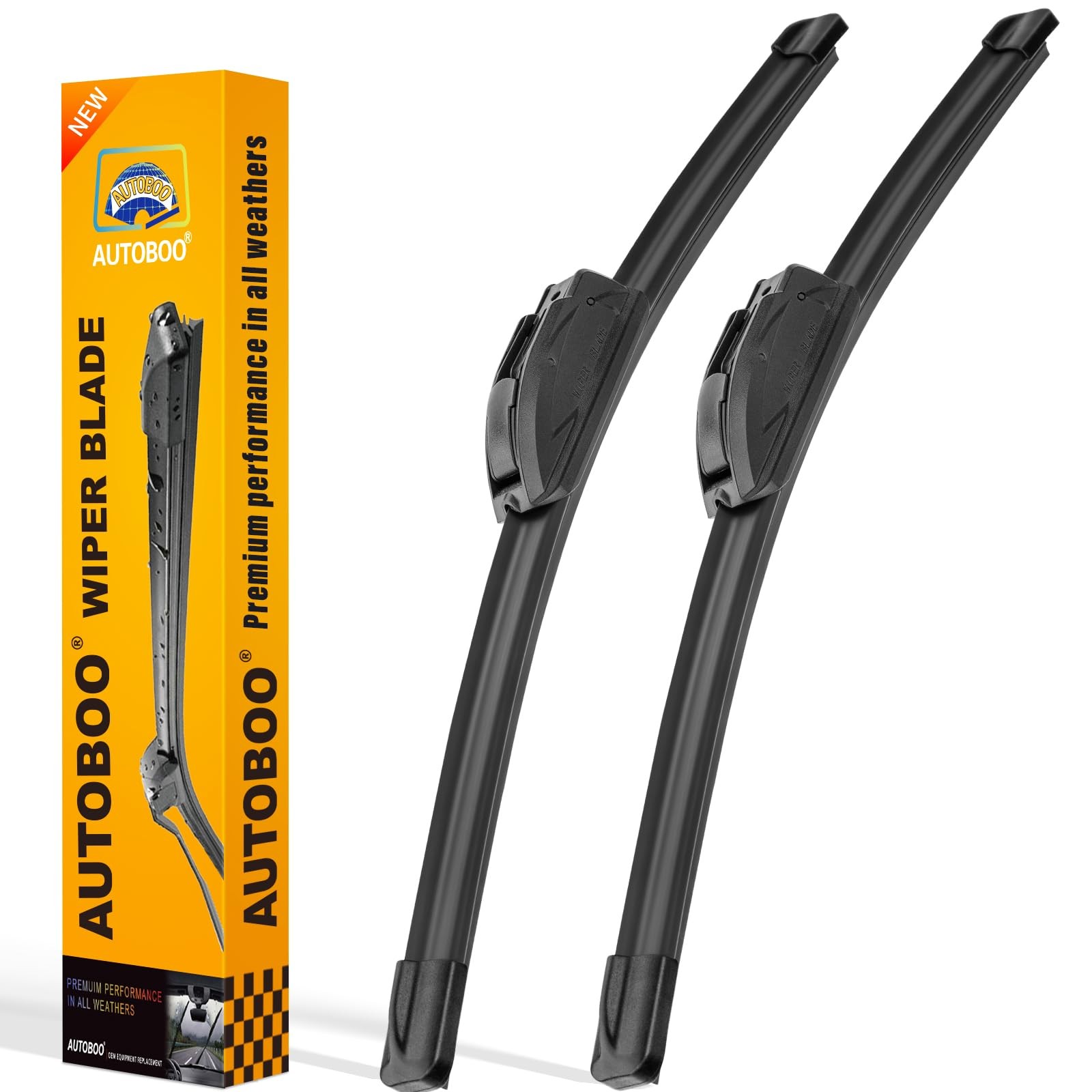 AUTOBOO 26" and 18" Windshield Wipers Blades (Pack Of 2),OEM Quality Premium