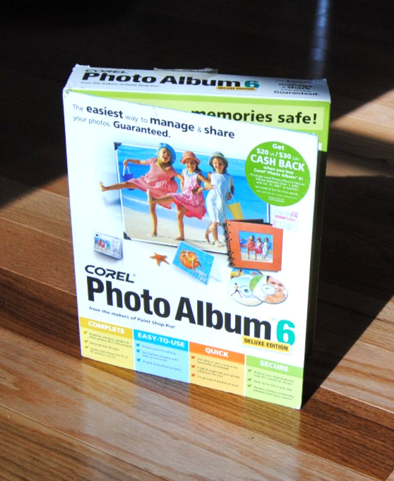 Corel Photo Album 6 DELUXE Edition Windows XP 2000 CD Original Box Manual