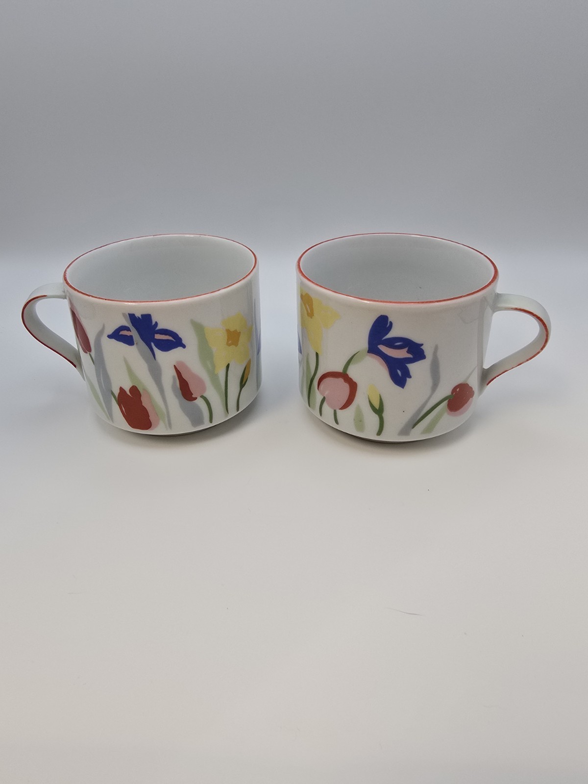 Set Of 2 Porcelain Coffee/Tea Cups Wildflowers By Prelude