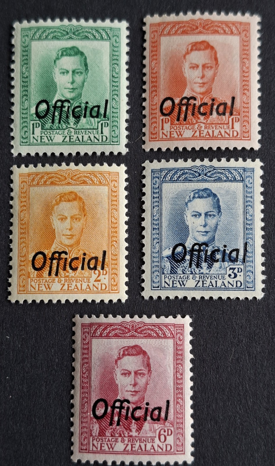 NEW ZEALAND 1938 -UHM - "KING GEORGE VII OFFICIALS SELECTION"