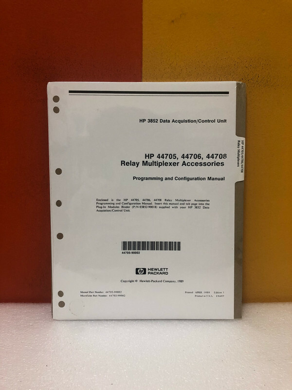 HP 44705-90002 44705, 44706, 44708 Relay Multiplexer Accessories Program Manual