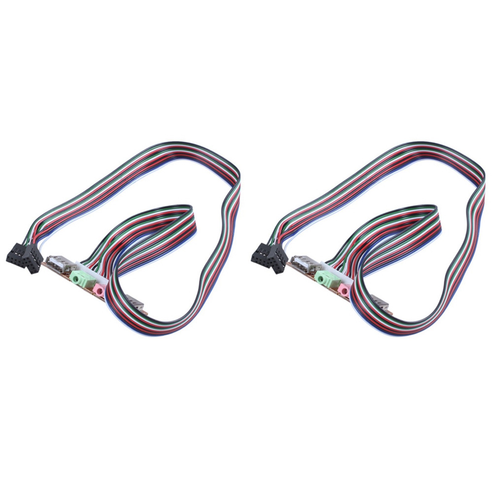 2X PC Computer USB Port Audio Headset Microphone Cable Support Front Panel R5H9