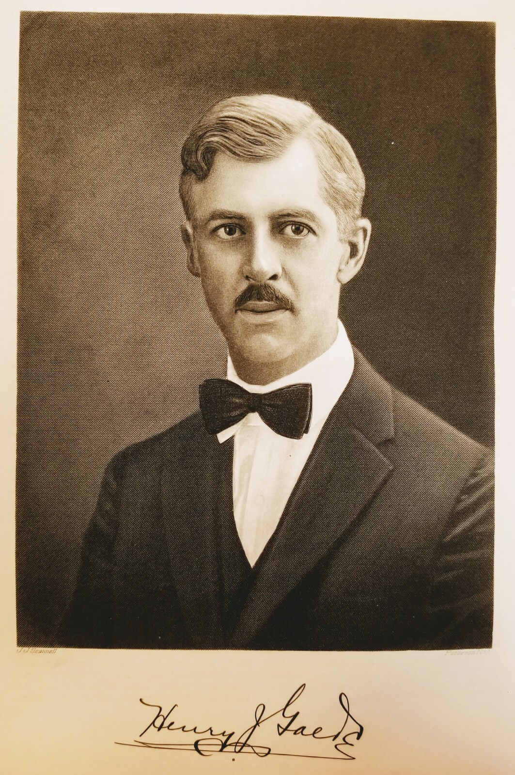 HENRY J. GAEDE 1923 New Jersey First Citizens Steel-Plate Engraving Portrait