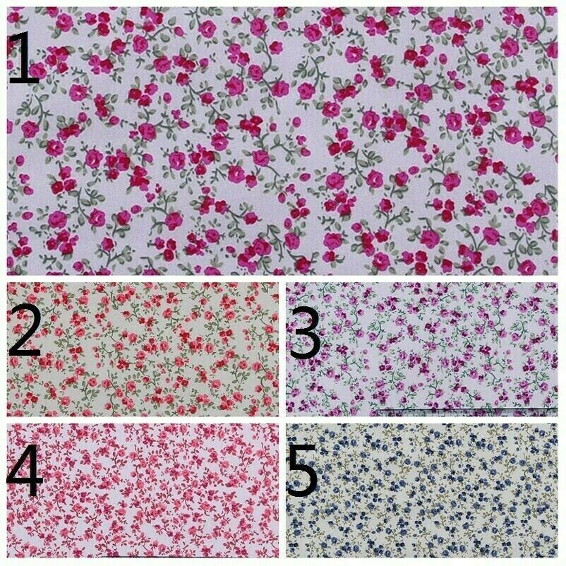 Polyester Flower Print Fabric Floral Sew Cloth DIY Materials By Meter Cheap