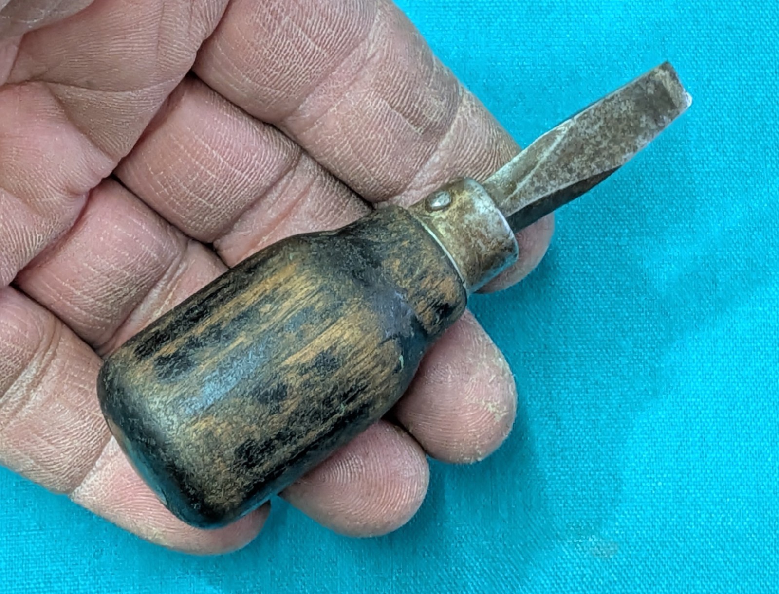 1950's BRIDGEPORT # 155-S Mechanics' Stubby Flat Screwdriver 1/4 x 1-1/2 Capped