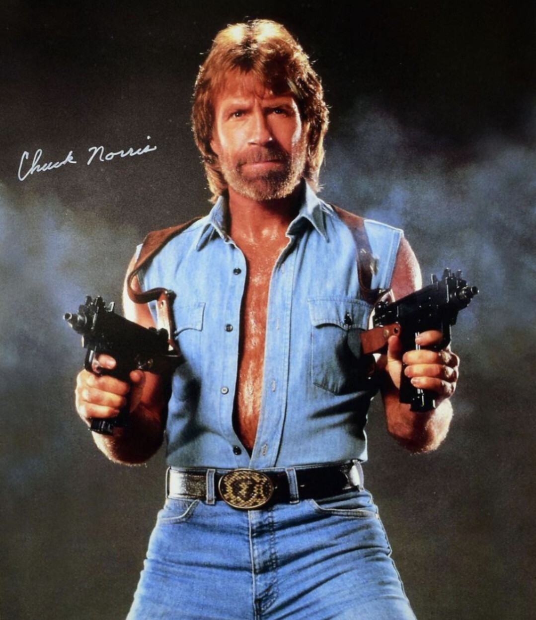 Chuck Norris Studio Shot Portrait Autographed Reprint RP 8X10 Photo 