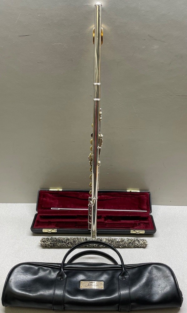 Yamaha Allegro YFL-371 Silver Head 925 Open Hole Flute Gold Plated Lip Plate