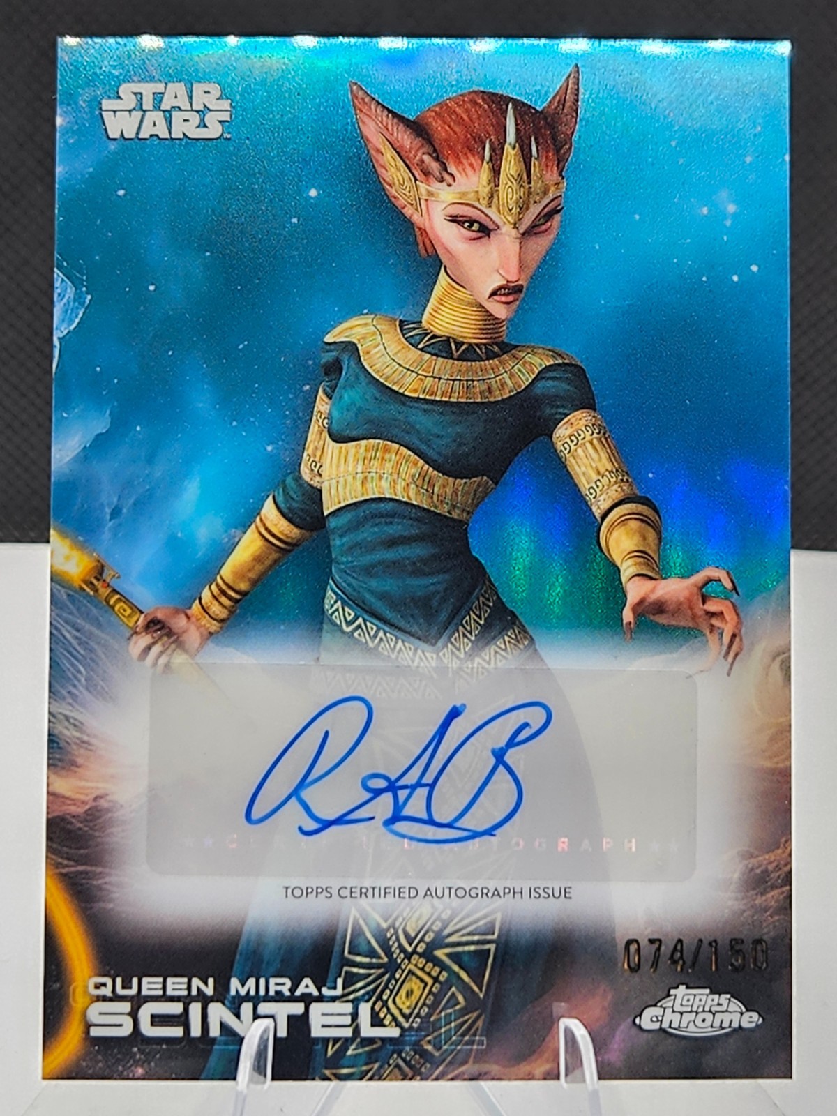 2025 Topps Chrome Star Wars Queen Miraj Scintel #A-RAB Auto Blue /150