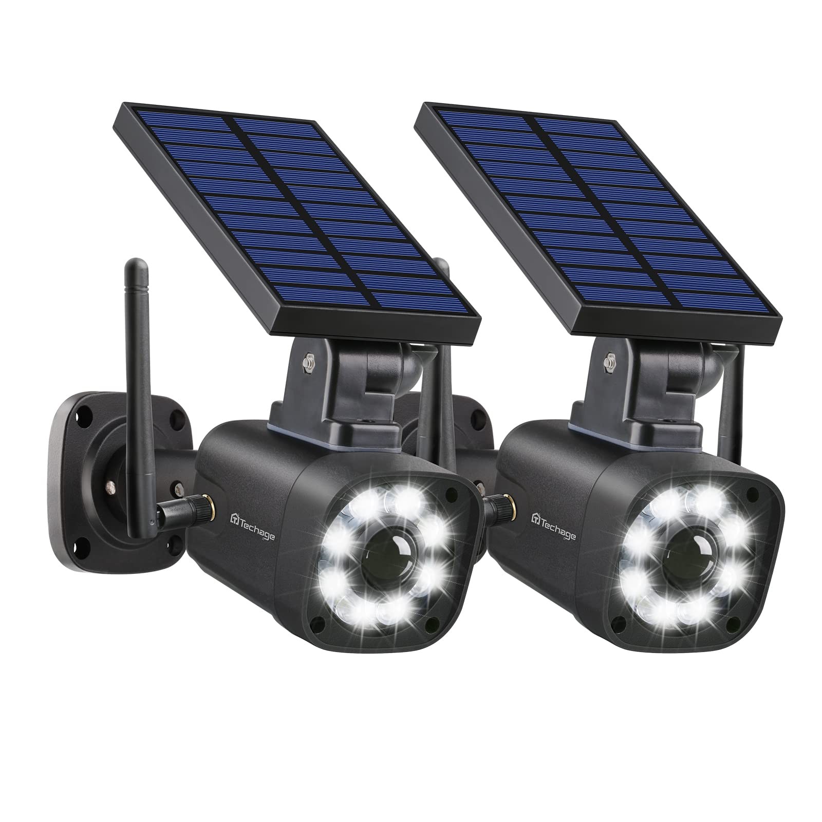 Techage SL669 Solar Battery Dummy Security Camera Motion Floodlight IP66 Black 2