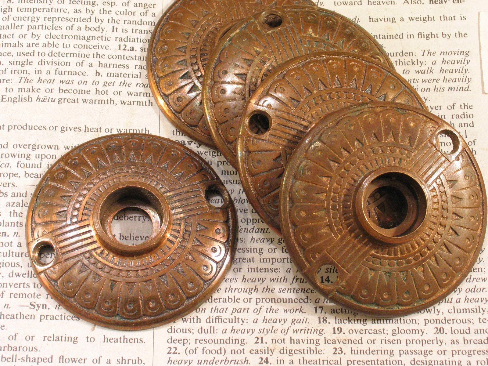 Bronze Eastlake Rosette Doorknob Plate NASHUA Victorian Door Knob Hardware 1of5