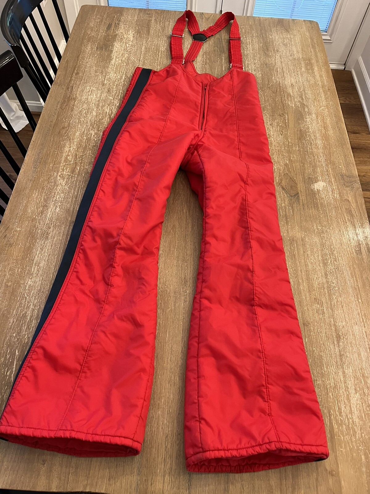 JC Killy Red Bib Suspender Snow Pants Snowsuit Men 38 Vintage Retro