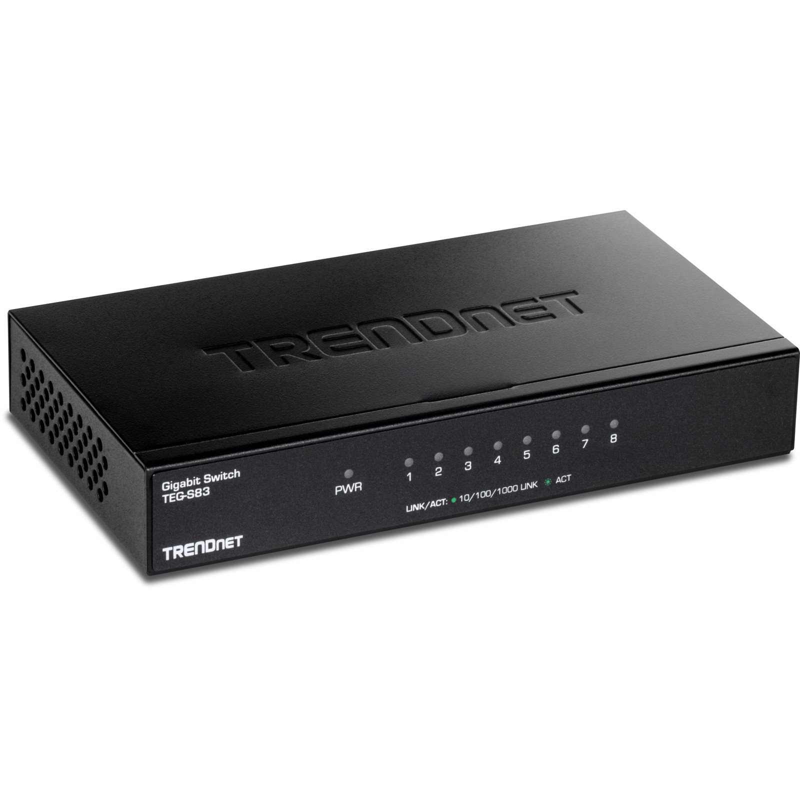 TRENDnet 8-Port Gigabit Desktop Switch, TEG-S83, 8 x RJ-45 Black 